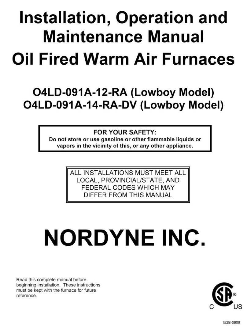 Nordyne O4LD-091A-12-RA Installation, operation and maintenance manual