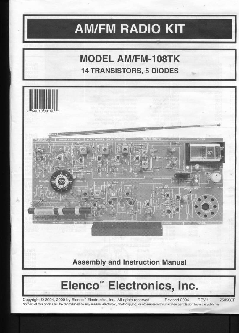 Elenco Electronics AM/FM-108TK User manual Elenco Electronics AM/FM-108TK User manual