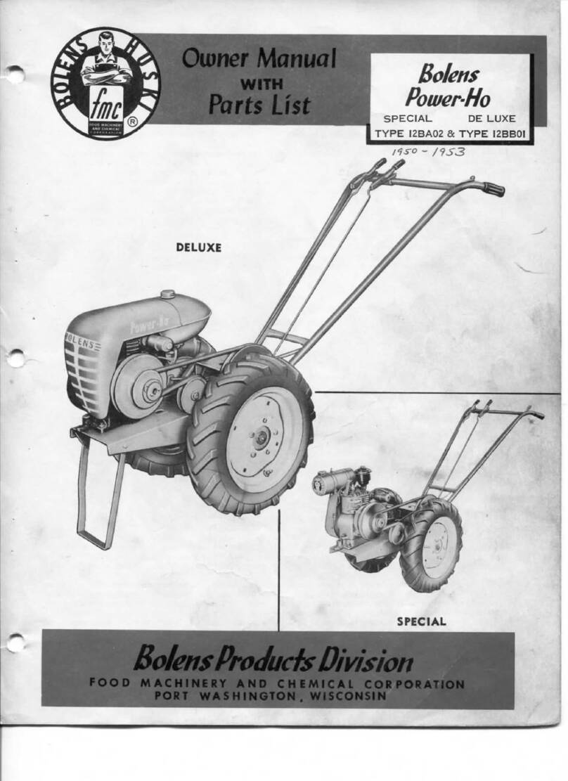 FMC Bolens Power-Ho Special Owner's manual with parts list