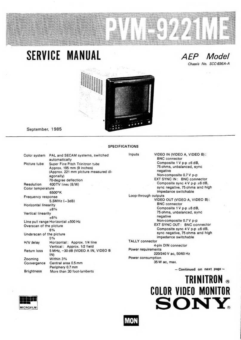Sony TRINITRON PVM-9221ME User manual