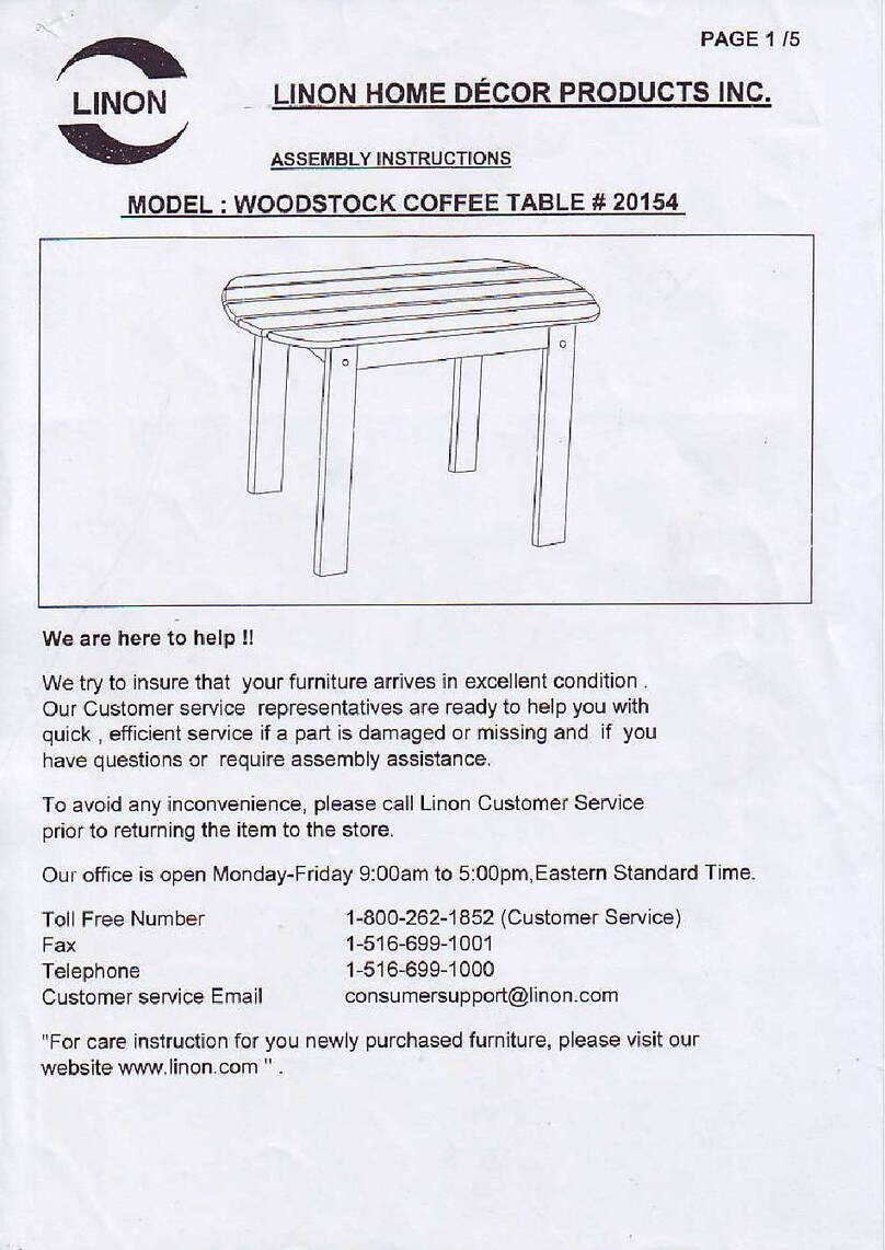Linon 20154 User manual Linon 20154 User manual