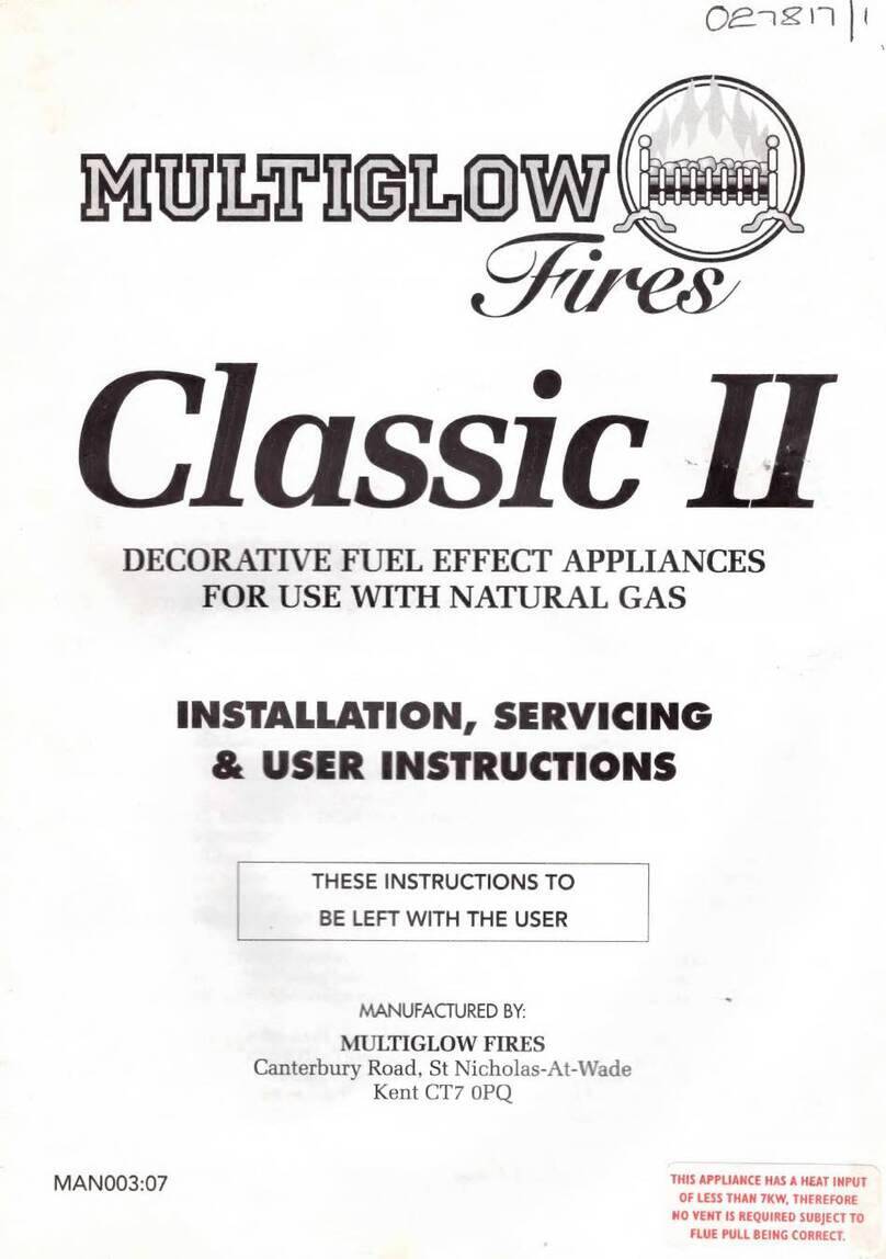 Multiglow Fires Classic II Installation, servicing  & user instructions