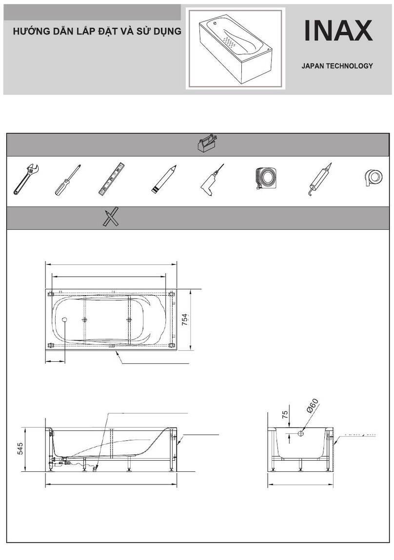 Inax FBV-1702SL Installation & user manual Inax FBV-1702SL Installation & user manual