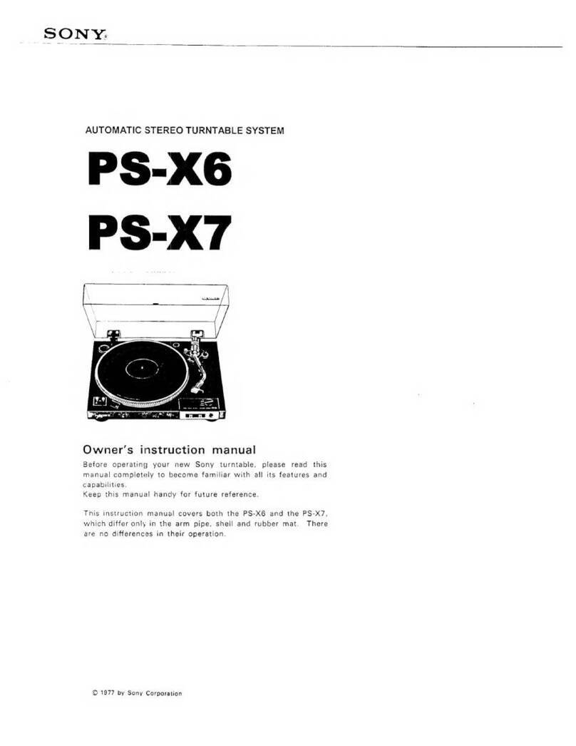 Sony PS-X6 Owner's instruction manual