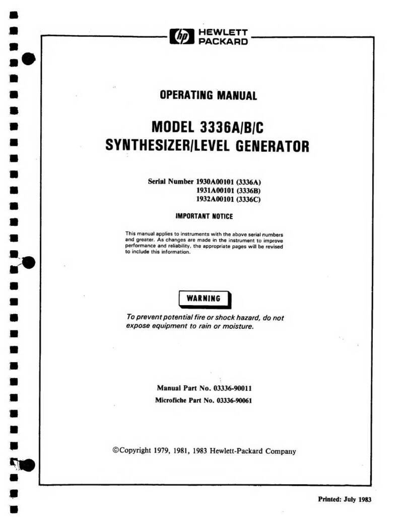 HP 3336A User manual