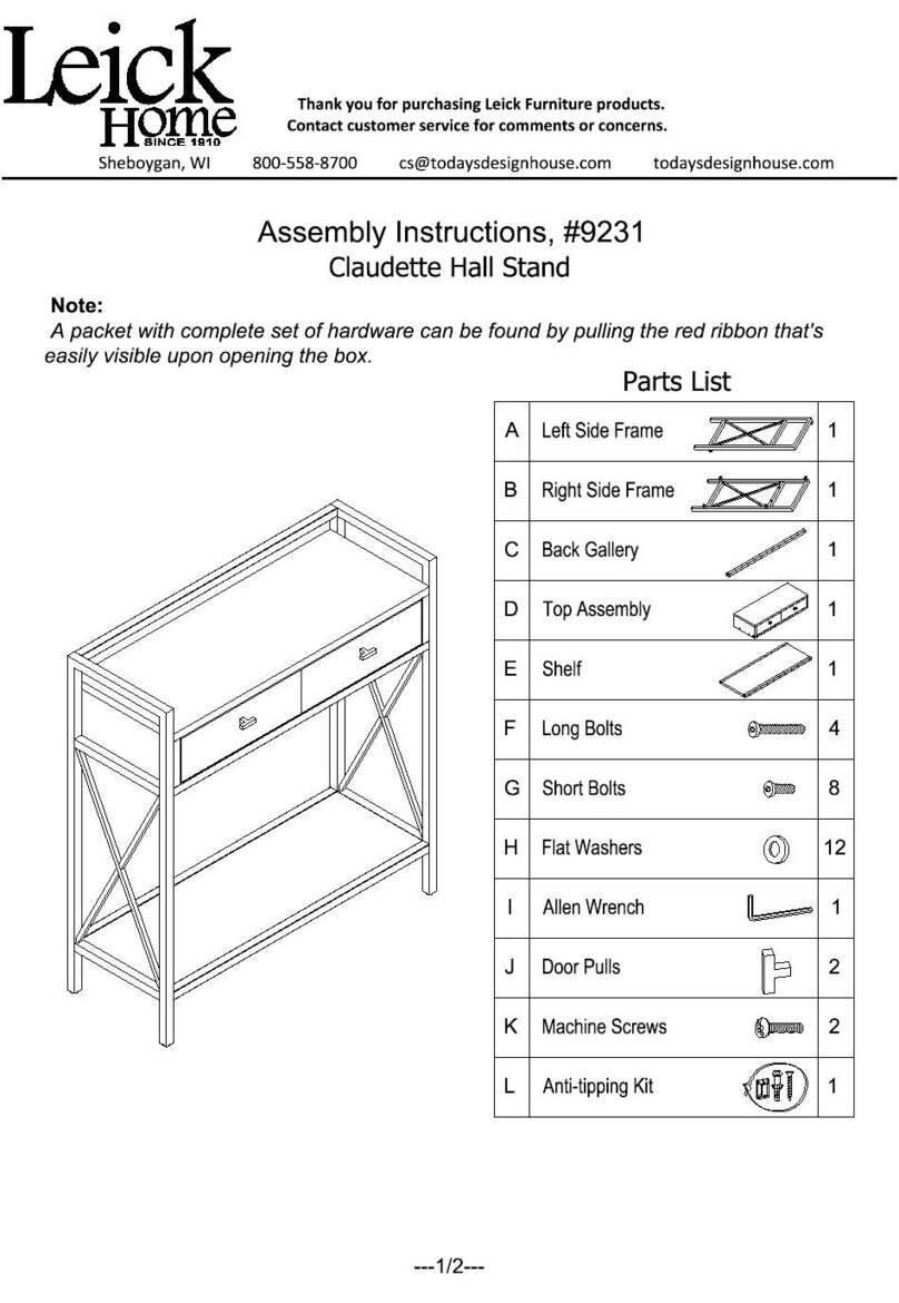 Leick Home Claudette Assembly instructions