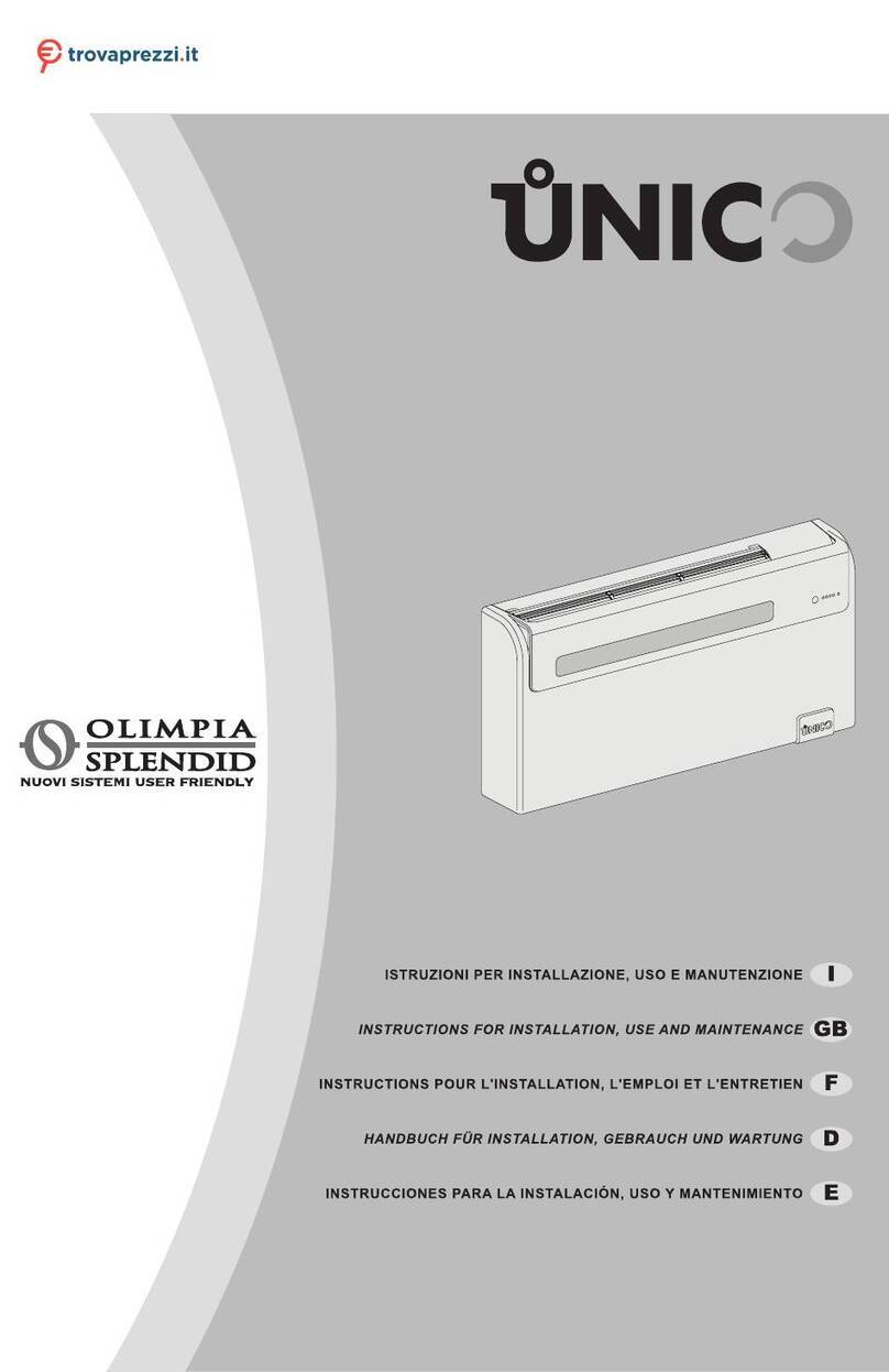 Olimpia splendid UNICO AIR 8 SF Instructions for installation, use and maintenance