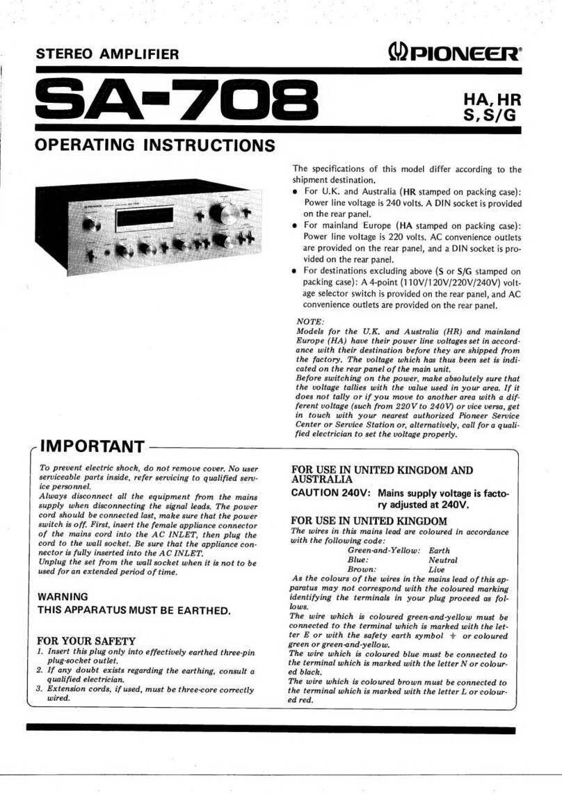 Pioneer SA-708 operating instructions