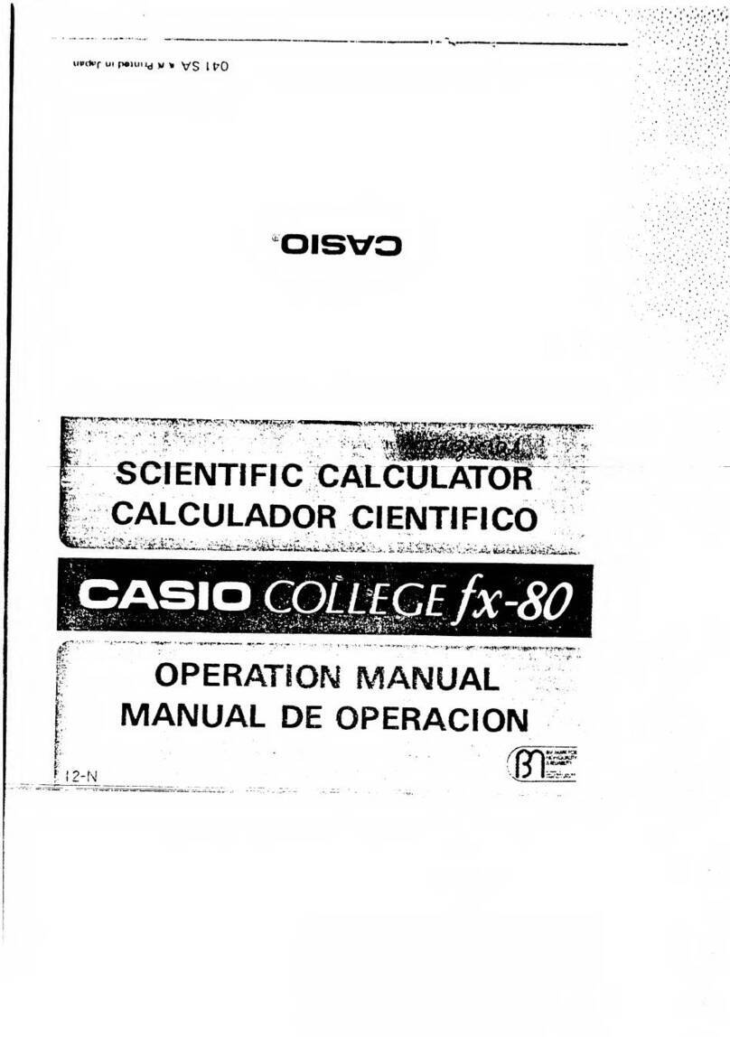 Casio COLLEGE fx-80 User manual
