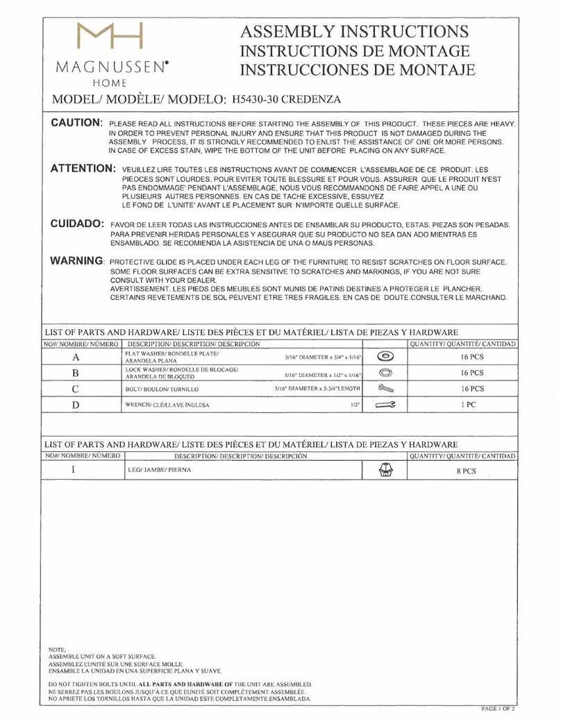 MAGNUSSEN HOME CREDENZA H5430-30 User manual MAGNUSSEN HOME CREDENZA H5430-30 User manual
