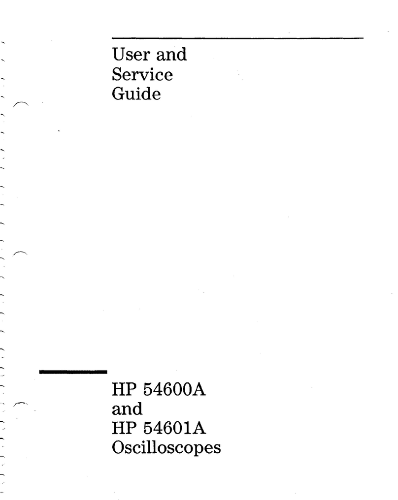 HP 54600A Manual