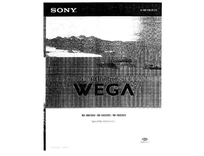 Sony FD Trinitron WEGA KD-30XSR955 User manual Sony FD Trinitron WEGA KD-30XSR955 User manual