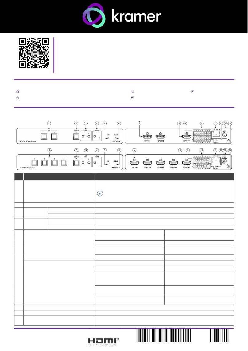 Kramer SWT3-21-H quick start guide