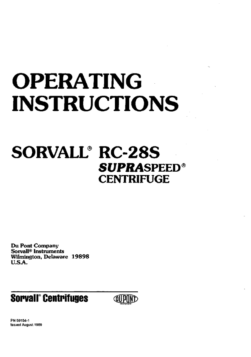 Du Pont SORVALL SUPRASPEED RC-28S operating instructions