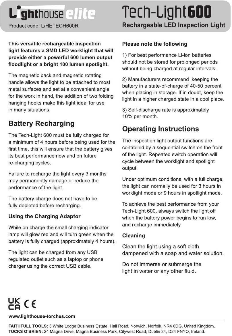 Lighthouse elite Tech-Light600 User manual