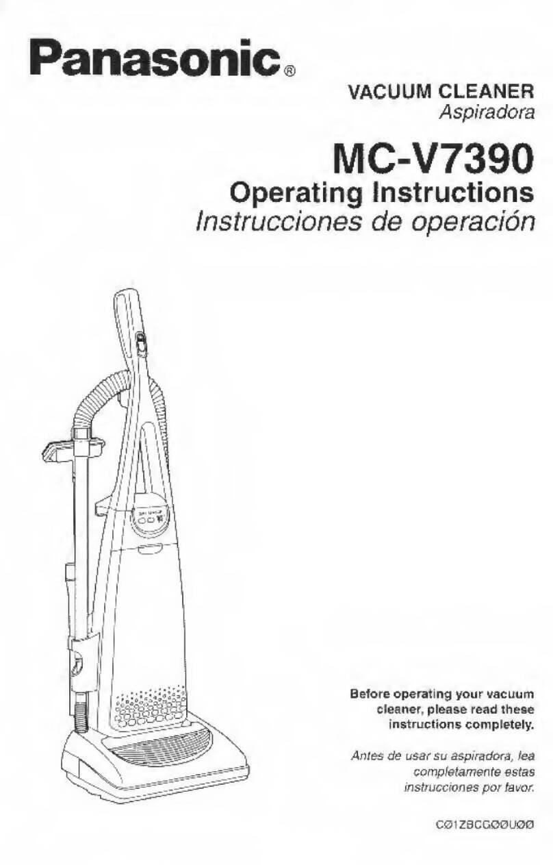 Panasonic MCV7390 - UPRIGHT VACUUM operating instructions
