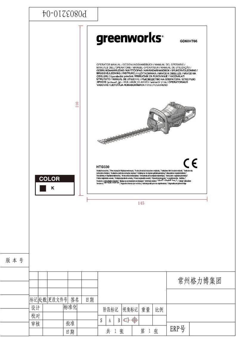 GreenWorks GD60HT66 Operator's manual