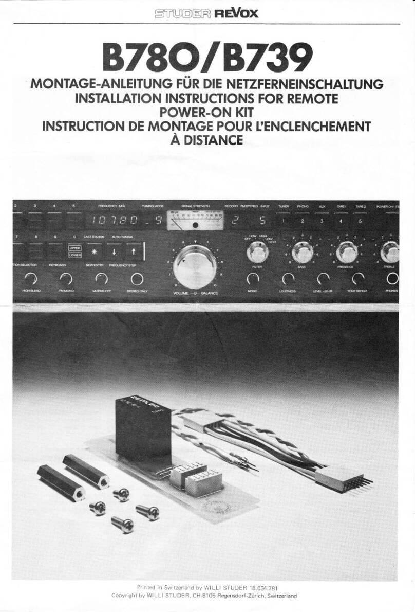 STUDER REVOX B780 installation instructions