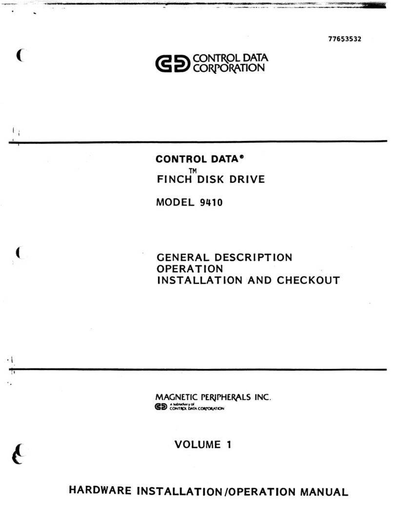 Control Data Corporation MAGNETIC PERIPHERALS FINCH 9410 Operation and installation guide