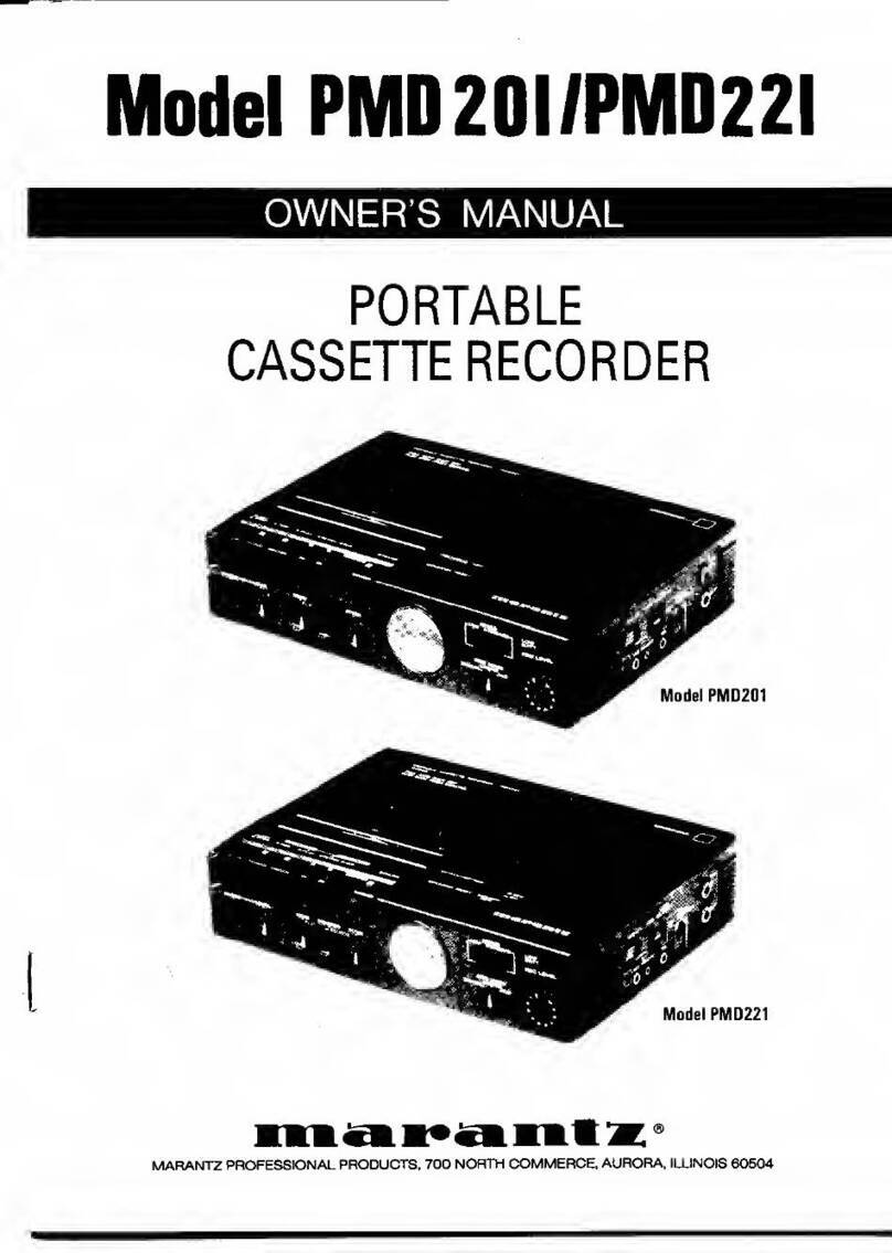 Marantz PMD201 owner's manual