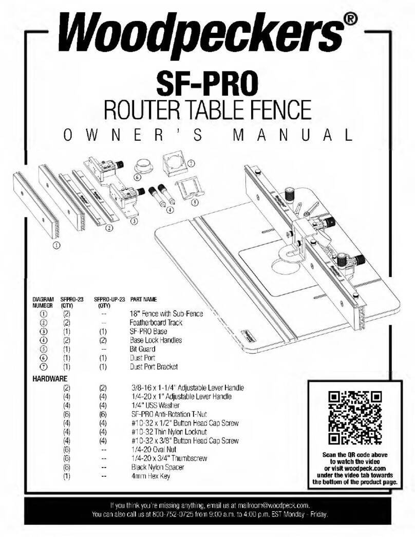 Woodpeckers SF-PRO owner's manual