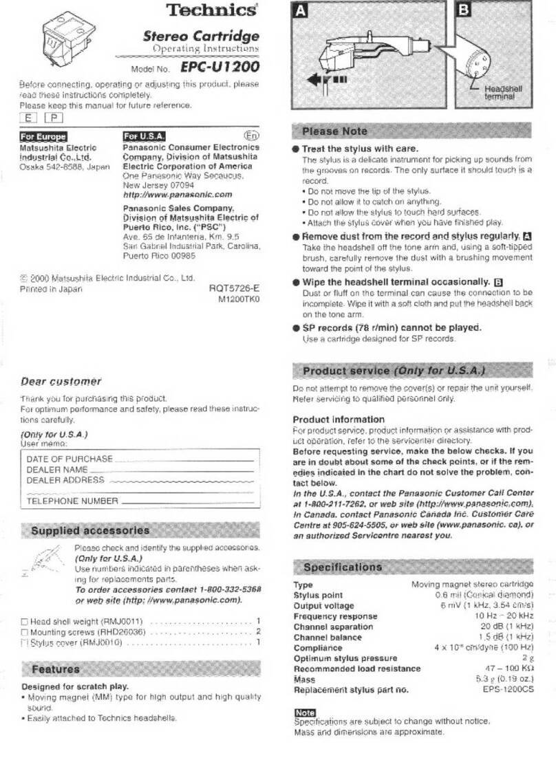 Technics EPC-U1200 operating instructions