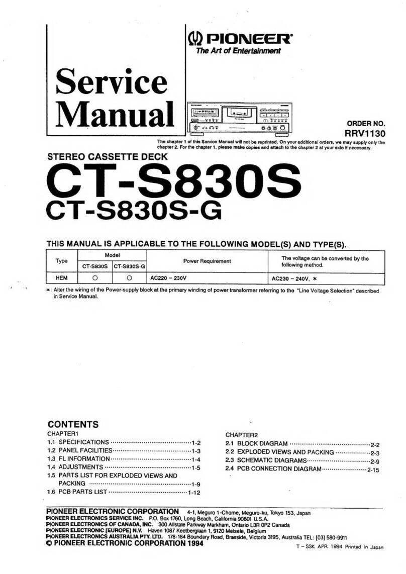 Pioneer CT-S830S User manual