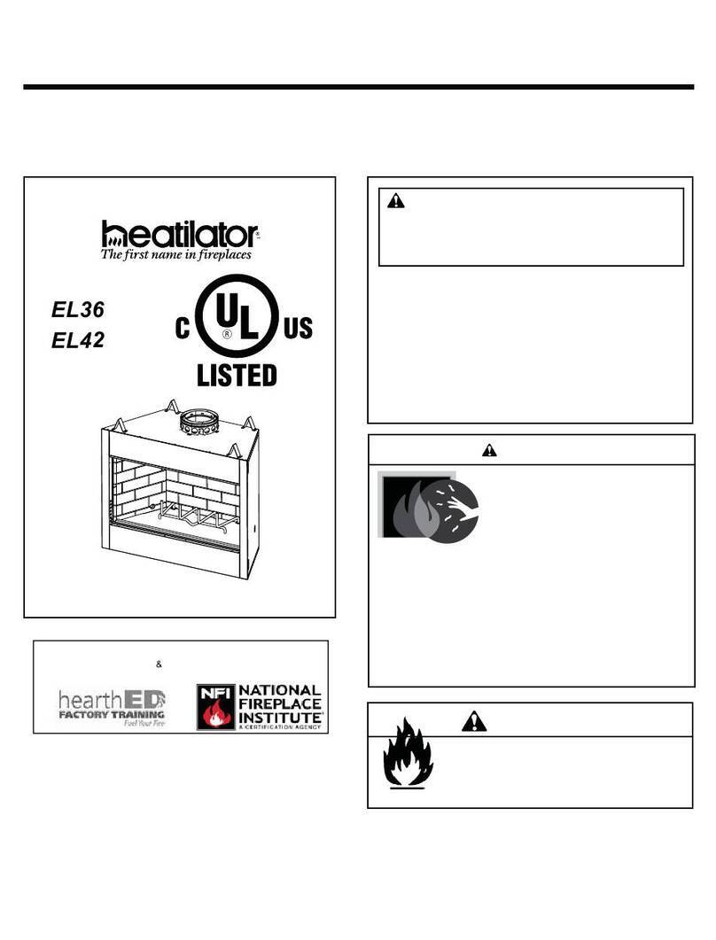 Heatilator Wood Burning Fireplace EL36 Series User manual