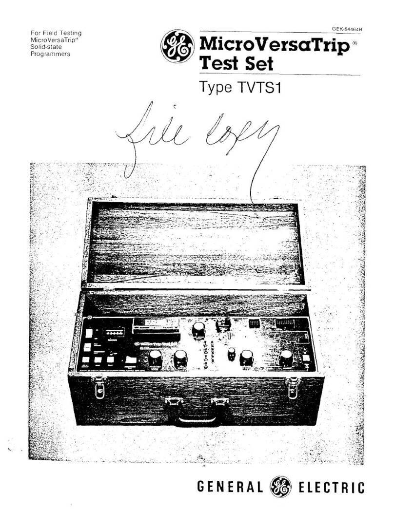 GE MicroVersaTrip TVTS1 User manual