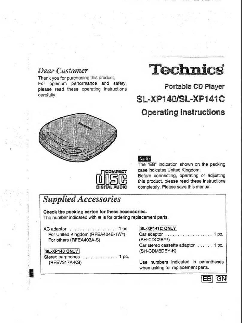 Technics SL-XP140 User manual
