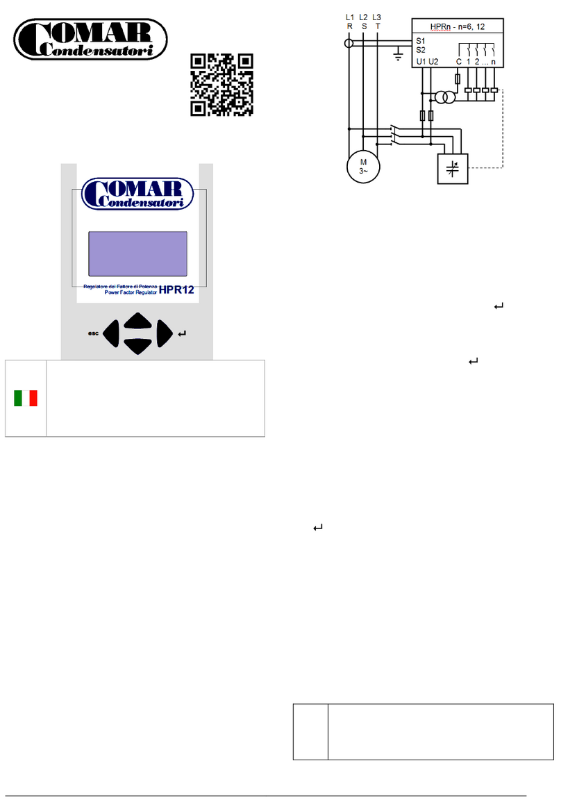 Comar Condensatori HPR6 Installation and user manual
