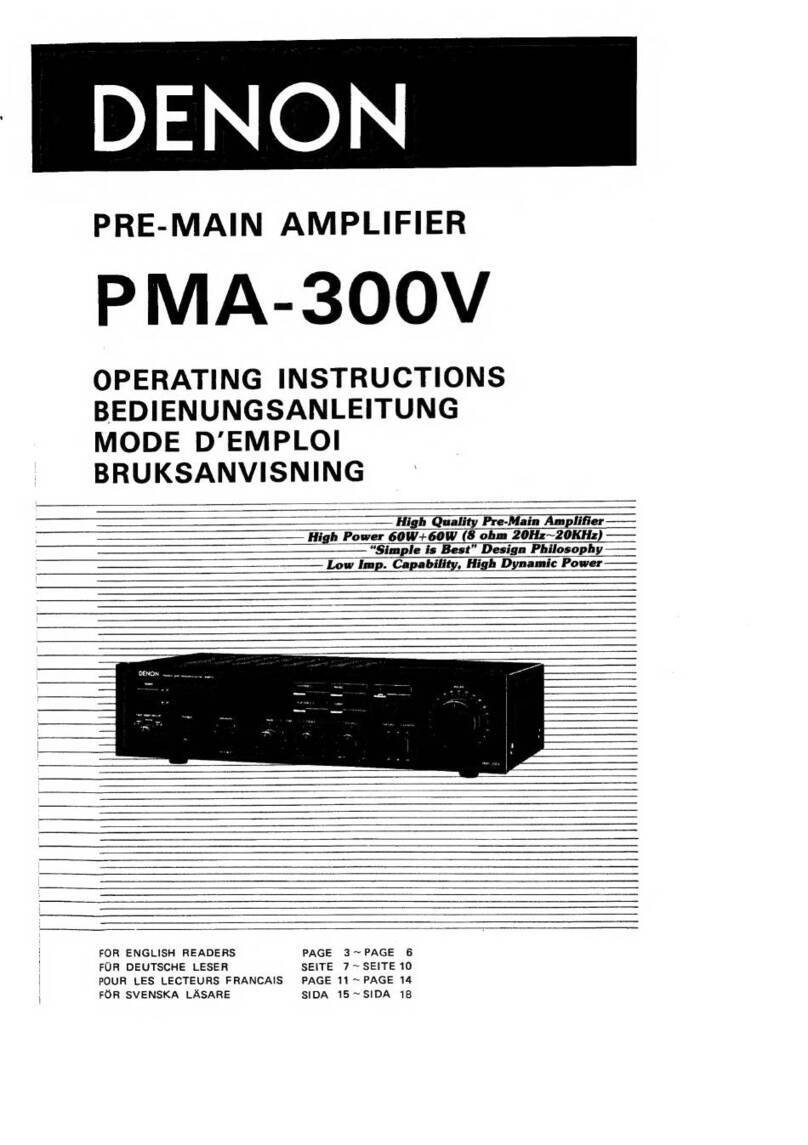 Denon PMA-300V operating instructions