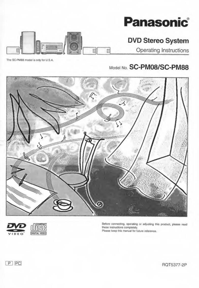 Panasonic SCPM08 - DVD STEREO SYSTEM operating instructions