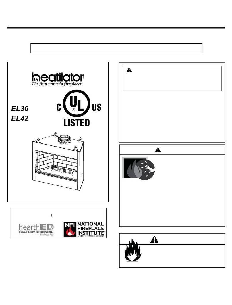 Heatilator Wood Burning Fireplace EL36 Series User manual