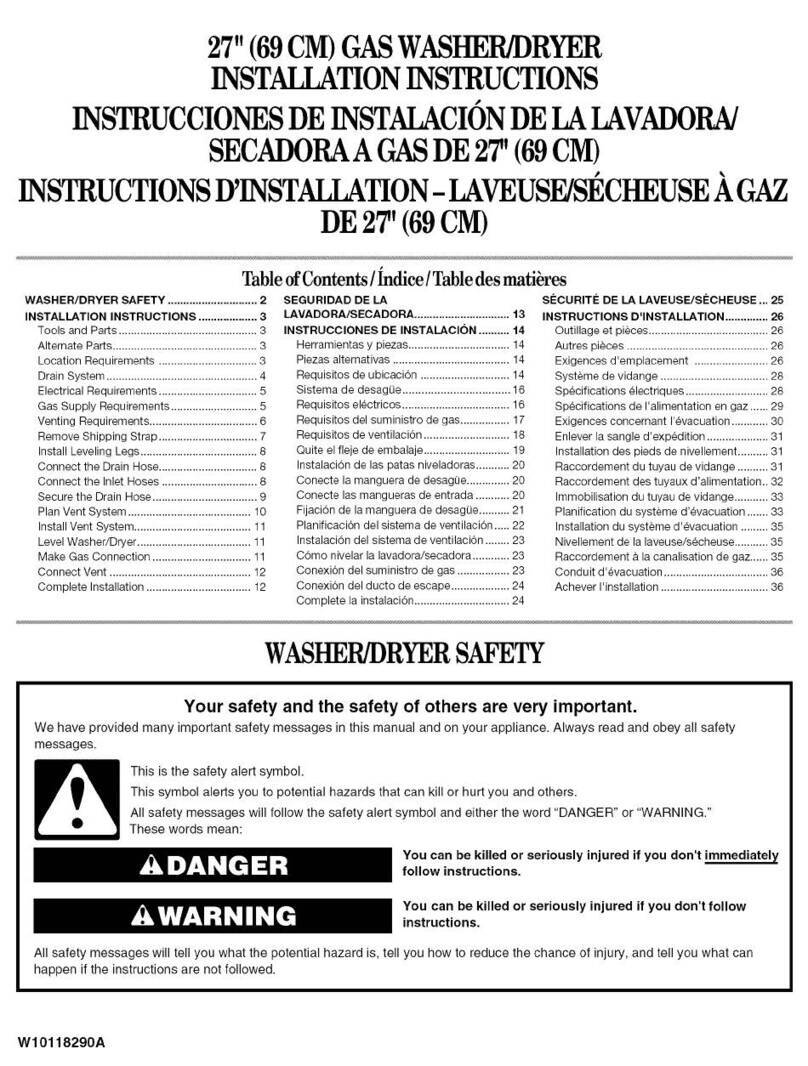 Whirlpool WGT3300SQ0 User manual