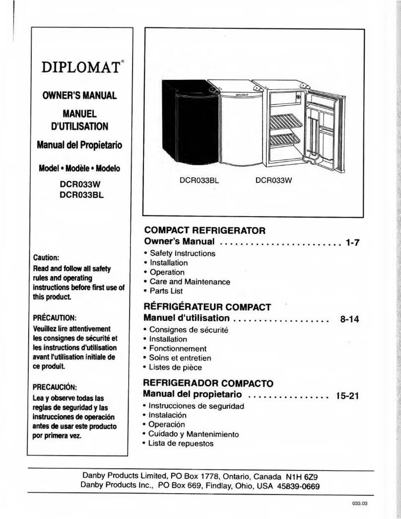 Danby Diplomat DCR033W User manual