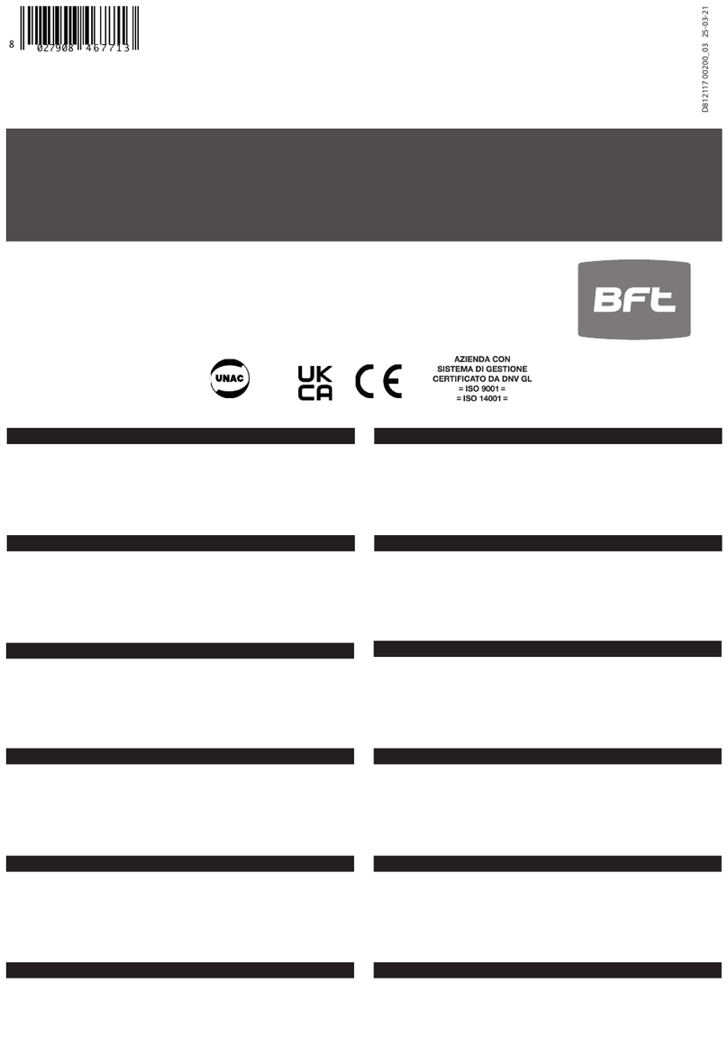 BFT PRV AA SL Installation and user manual BFT PRV AA SL Installation and user manual