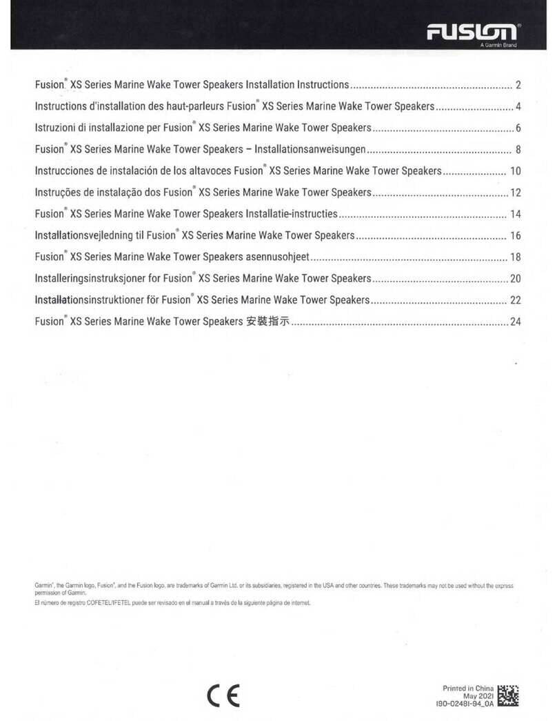 Garmin FUSION XS Series installation instructions