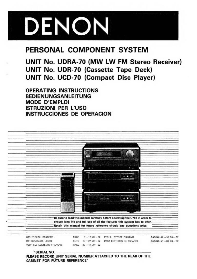 Denon UDRA-70 operating instructions