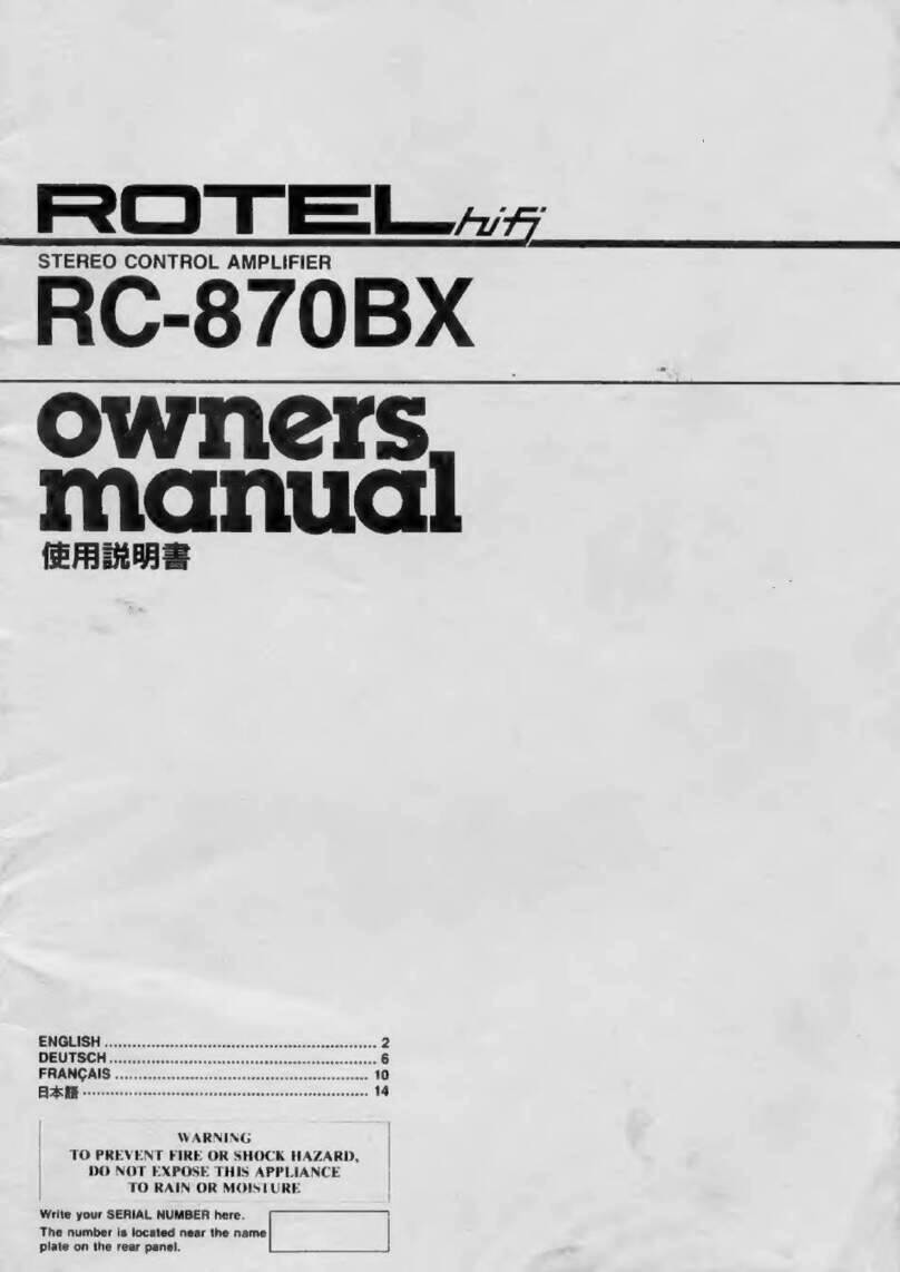 Rotel RC-870BX User manual