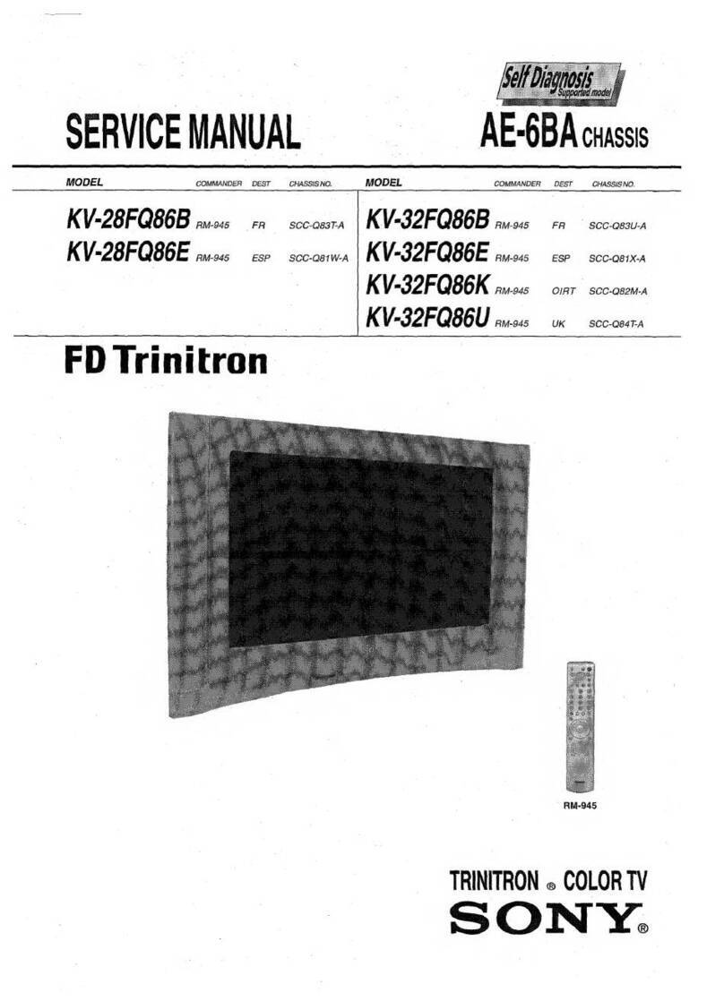 Sony FD Trinitron WEGA KV-28FQ86B User manual