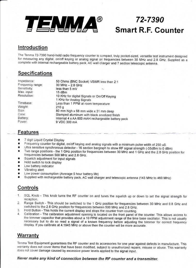 Tenma 72-7390 quick start guide