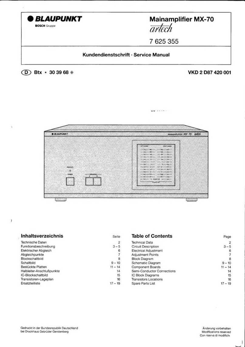 Bosch BLAUPUNKT artech MX-70 Service manual