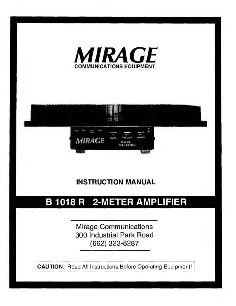 Mirage B 1018 R User manual