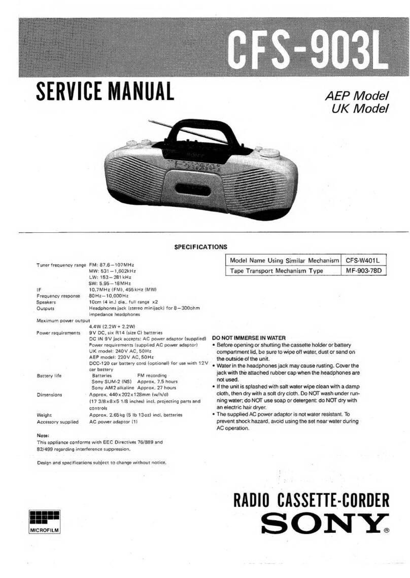 Sony CFS-903L User manual