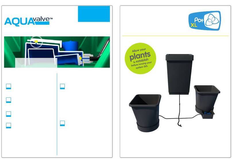 AQUAvalve 2Pot XL system Set-up guidelines