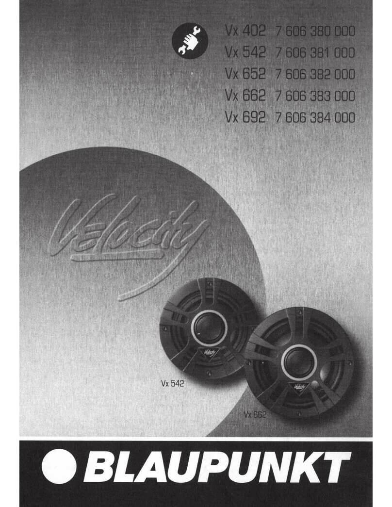Blaupunkt Vx Series quick start guide