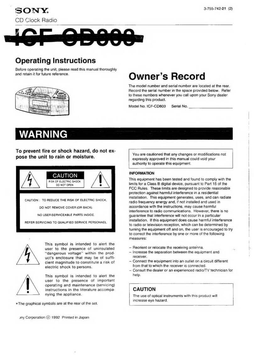 Sony ICF-CD803 User manual