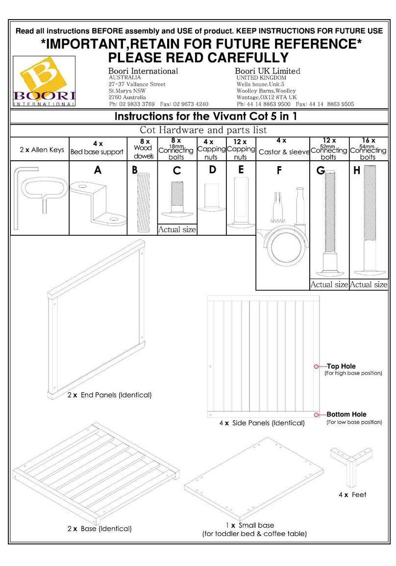 boori Vivant Cot 5 in 1 User manual boori Vivant Cot 5 in 1 User manual