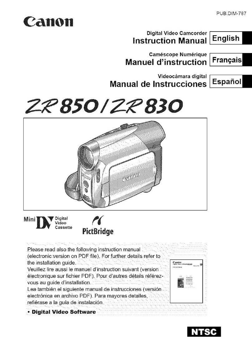 Canon ZR-850 - Camcorder - 1.07 MP instruction manual